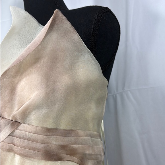 BCBGMAXAZRIA Elegant Cream and Tan Women's Dress Size 10 - Picture 5 of 13